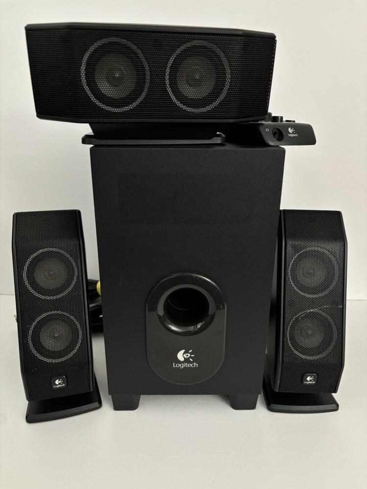 Logitech X-540 5.1 Surround Sound Speaker System w/ Subwoofer & Remote TESTED