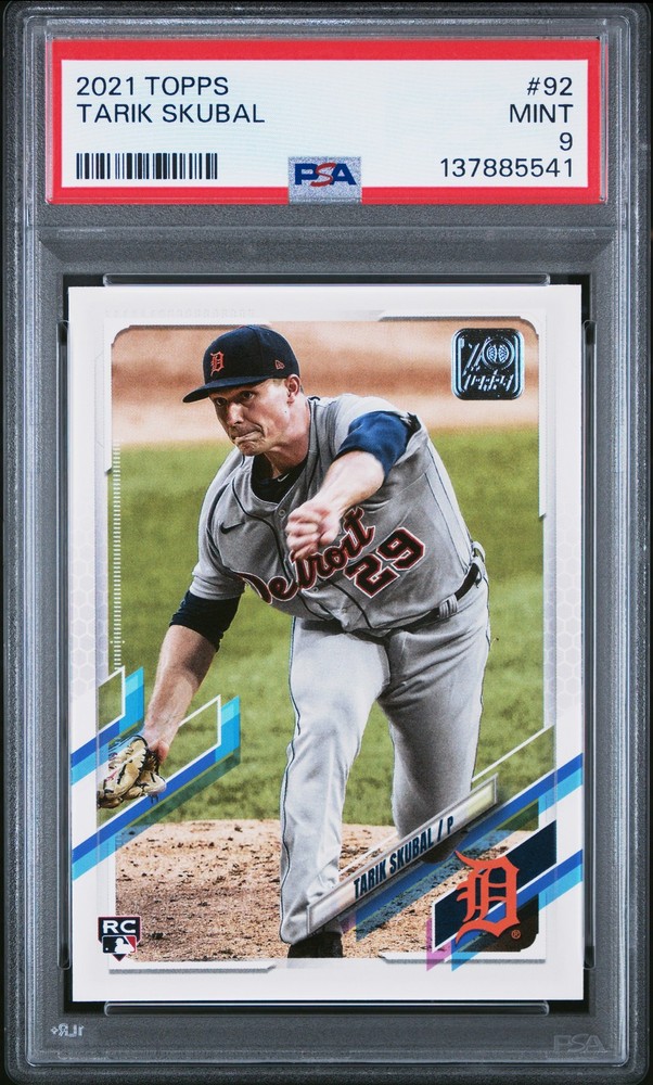 2021 Topps #92 Tarik Skubal PSA 9 Detroit Tigers Rookie Rc Cy Young Pitching