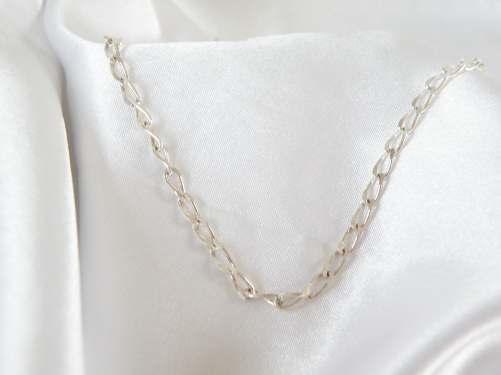 Vintage Italy Sterling Silver 925 Paperclip Rolo Chain Link Necklace 24