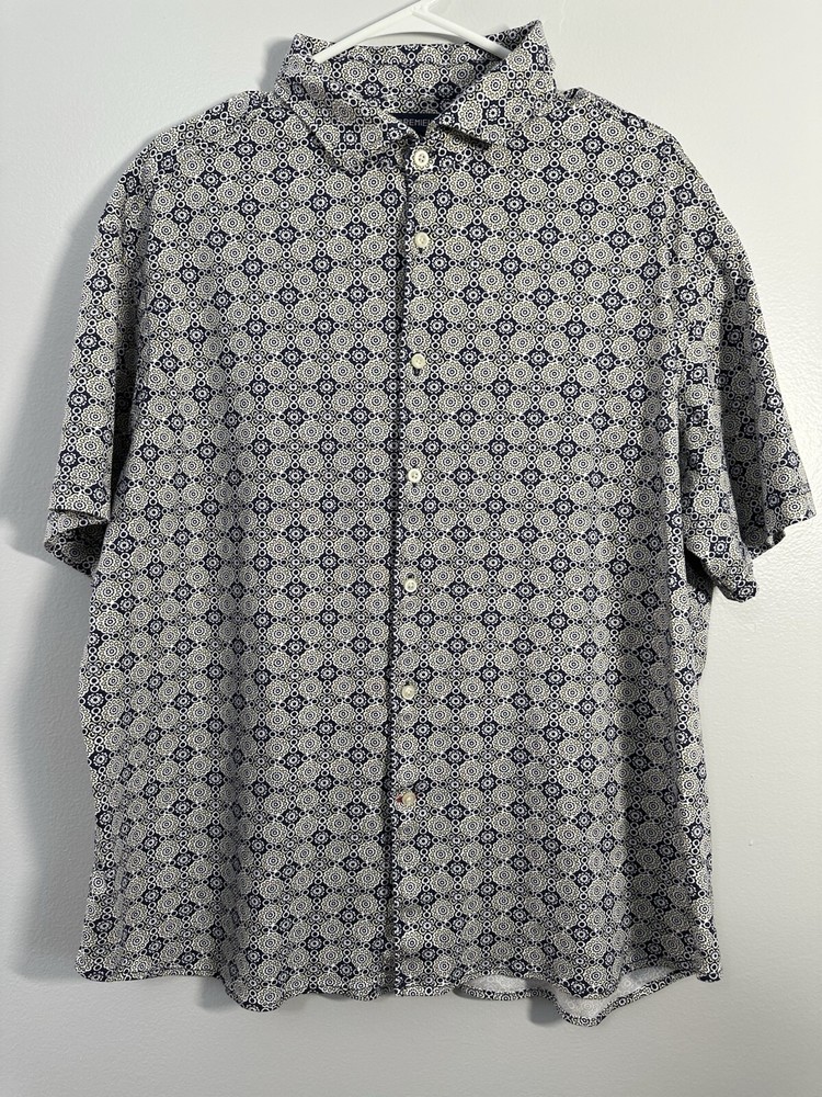 Daniel Cremieux Signature Men Shirt  XXL Button Cotton Short Sleeve Floral
