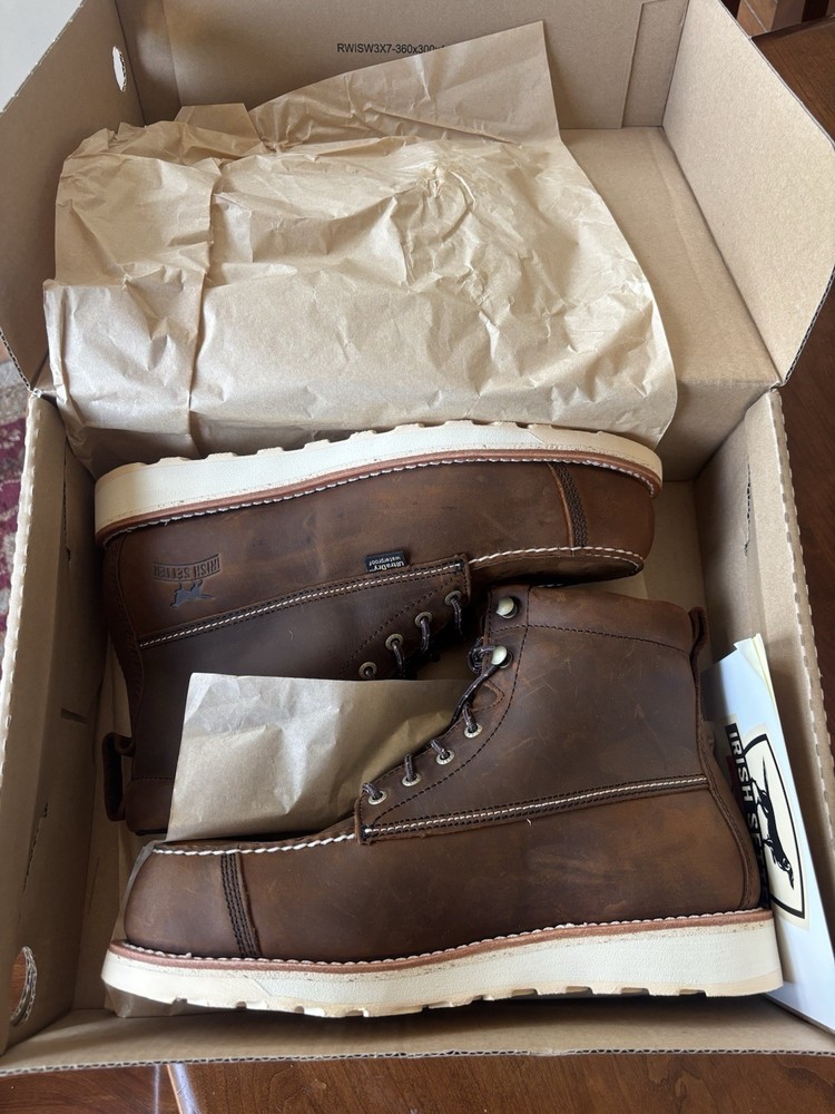 Irish Setter Wingshooter ST 6 Inch Waterproof Steel Toe Work Boots Size 10 D