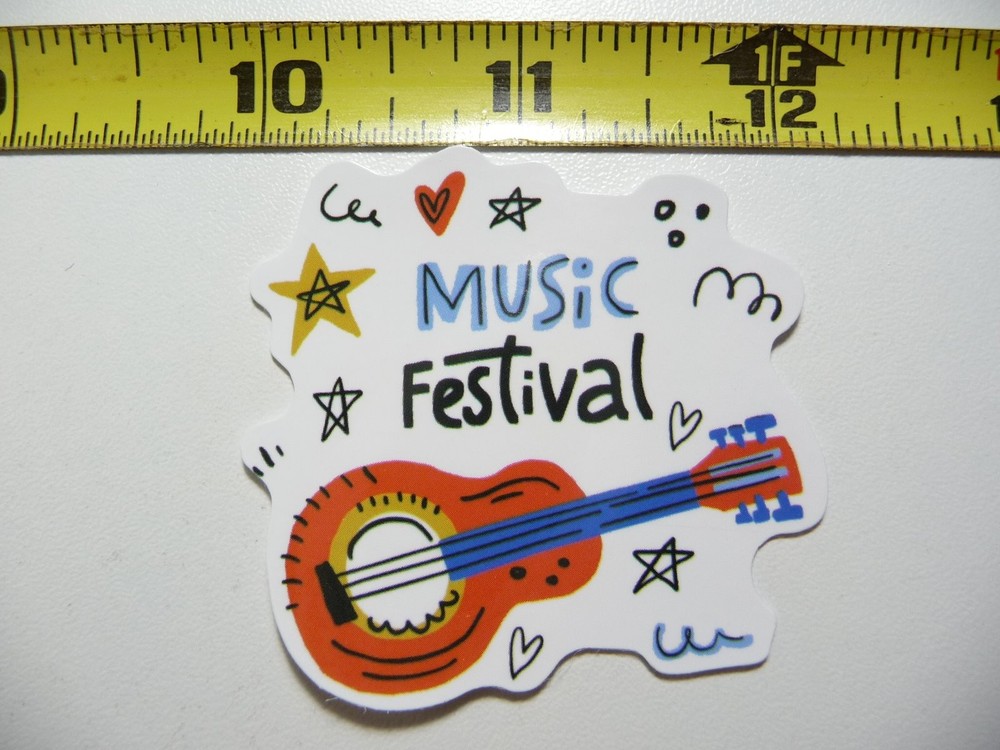 Music Festival Guitar Sticker Decal for Concert Fans and Scrapbooking Fun
