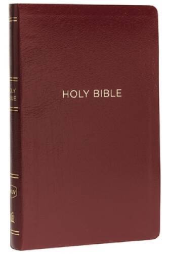 NKJV, Thinline Reference Bible, Leather-Look, Burgundy, Red Letter Editio - GOOD