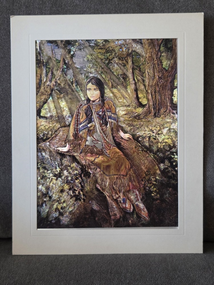 Native American Girl Dufex Prints Foil Printed In England 8-1/4