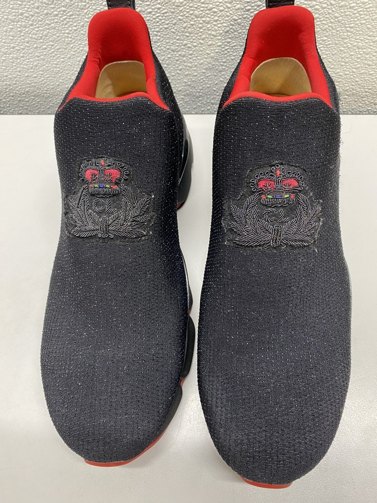 Christian Louboutin Mens Sockcrest Knit Upper Slip-On Sneakers Size 10 Black