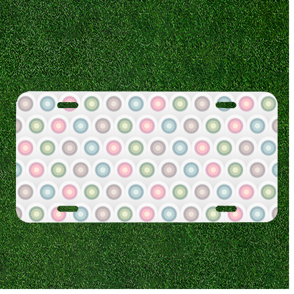 Custom Personalized Car License Plate With Seamless Pattern Pastels Background