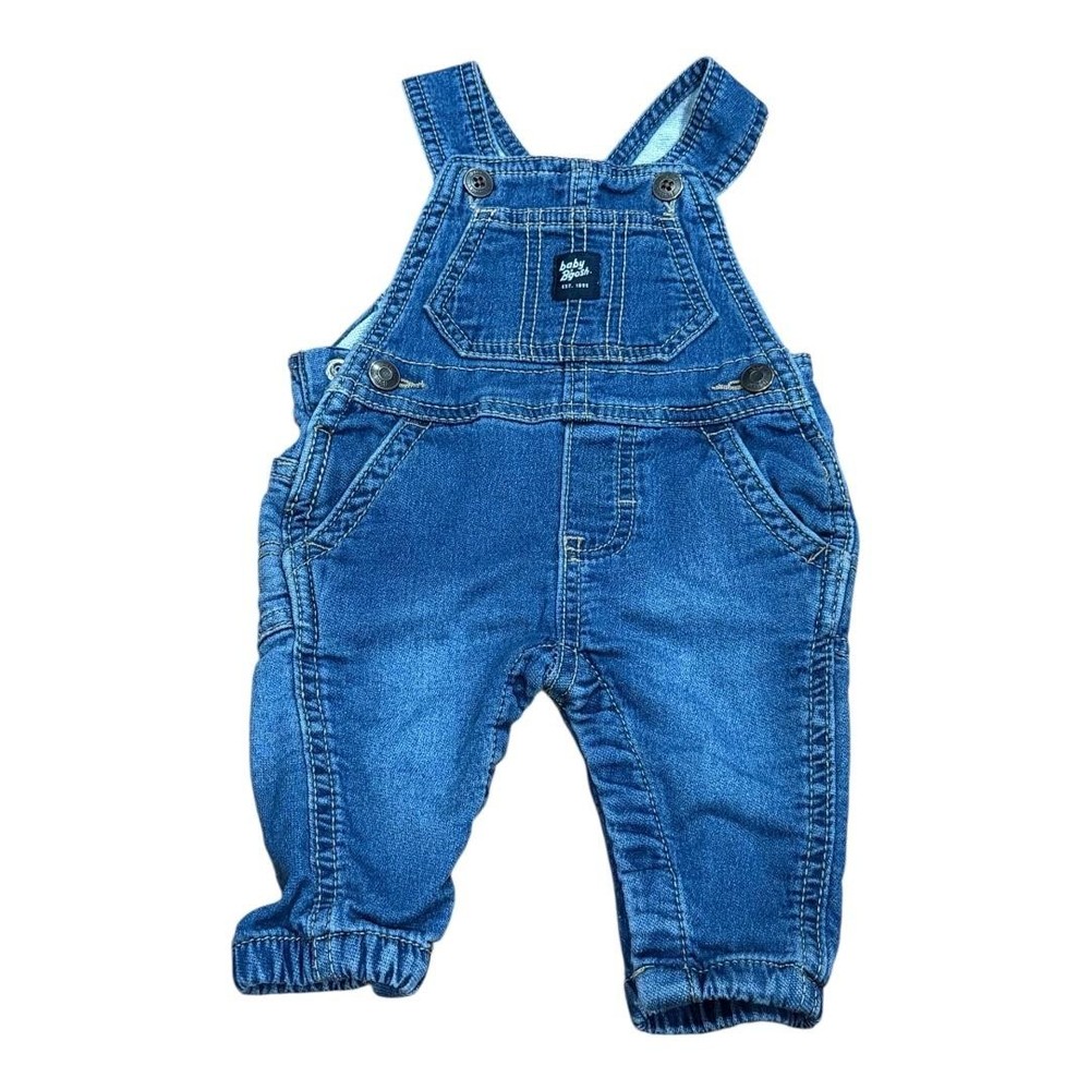 Baby B'gosh Overalls Infant 3M Blue Denim Jean Bib Adjustable Straps Pockets