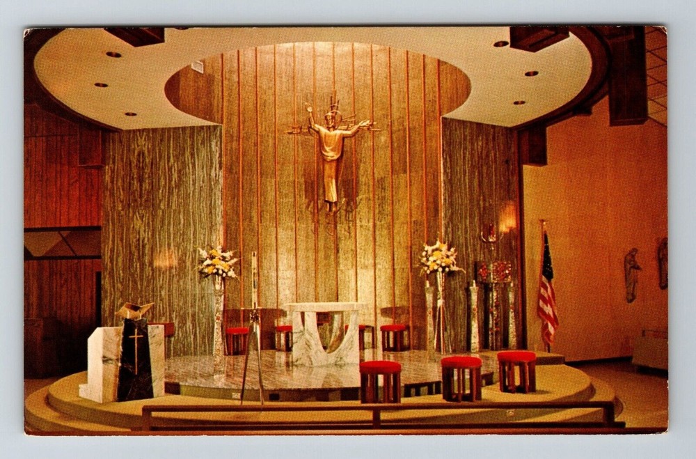 Holiday FL-Florida, Altar, St Vincent De Paul Catholic Church, Vintage Postcard
