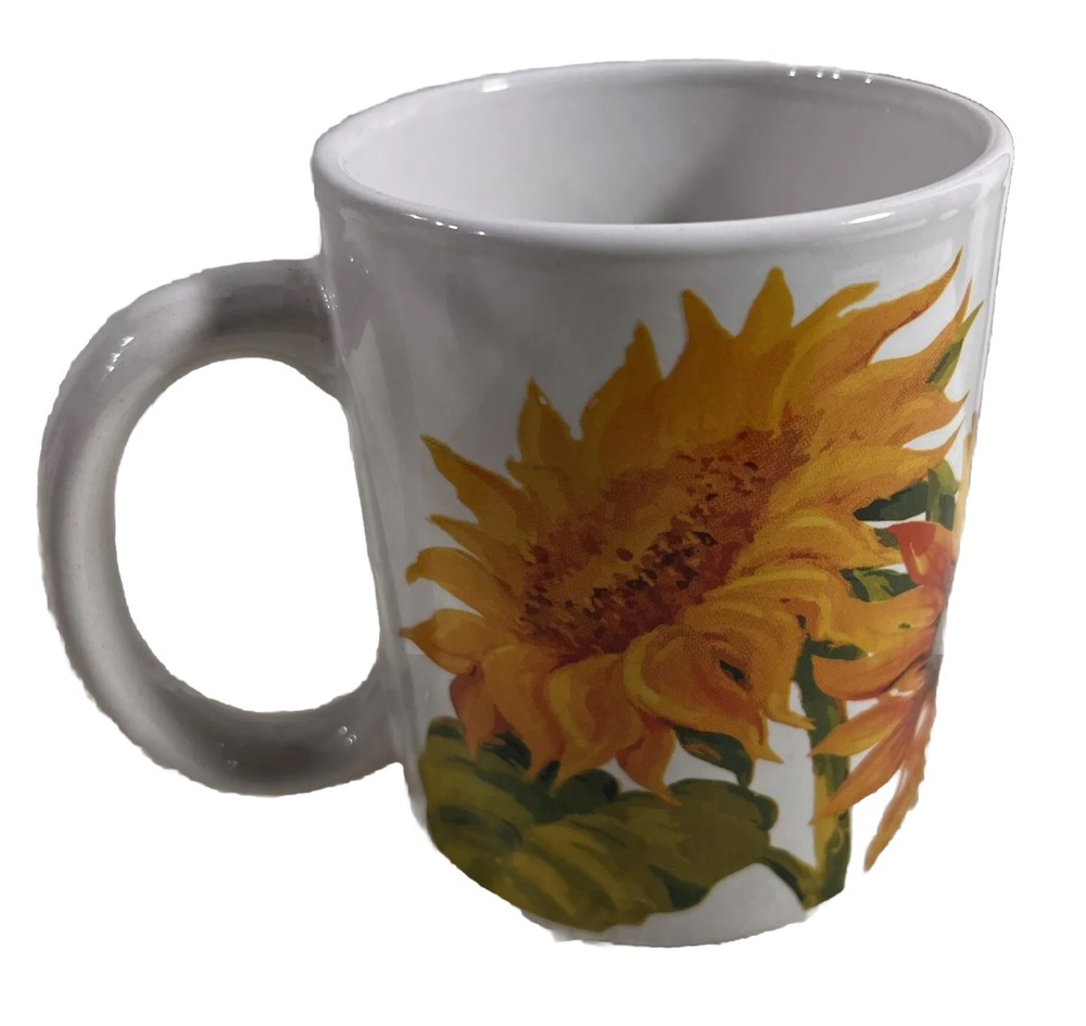 SUNFLOWER Coffee Mug Tea Cup Royal Norfolk Fall Floral Ceramic Boho
