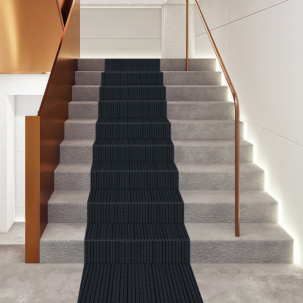 Non-slip indoor floor protector and carpet stair runner for safe stairs