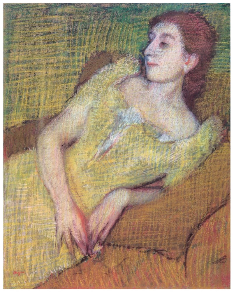 Decor Poster. Fine Graphic Art Design. Lady resting on couch. Home Wall Art.1903