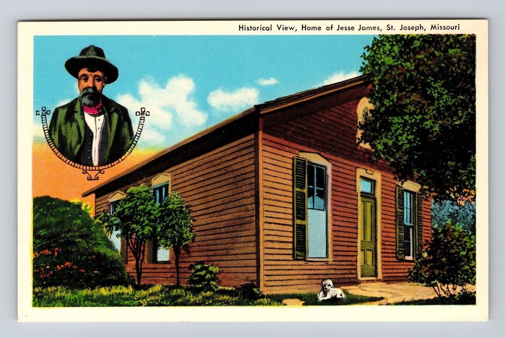 St Joseph MO-Missouri, Historical Home Of Jesse James, Antique Vintage Postcard