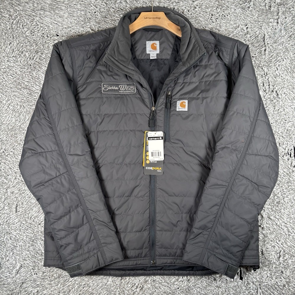 Carhartt Rain Defender Gilliam Jacket Men’s Large Black Full Zip Puffer Cordura