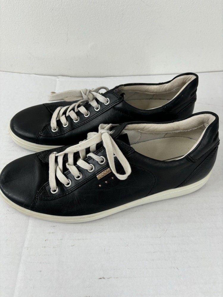 ECCO Sneakers Flexure Runner Black Leather Women’s 40 US 9-9.5 Lace Up Shoes
