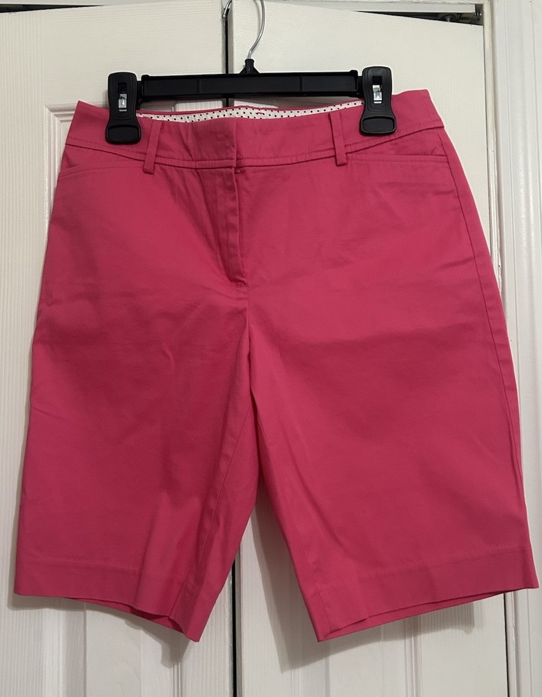 Talbots Perfect Short Bermuda Pink Cotton Twill Shorts Women's Size 4