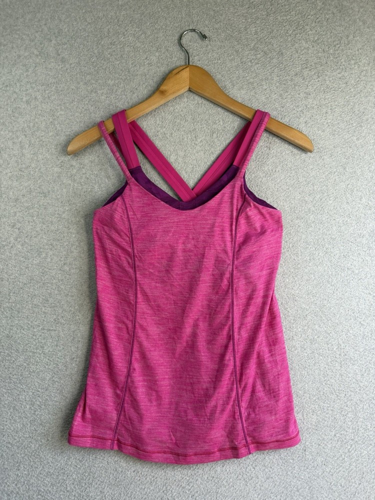 Lululemon Top Womens 6 Pink Y2K Workout Babydoll Gym Running Tank Yoga