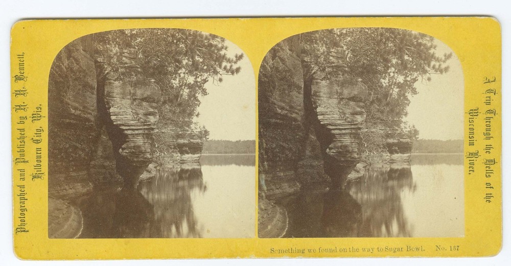 G2279~ WISCONSIN DELLS – “Something We Found” Stereoview #137 – HH Bennett