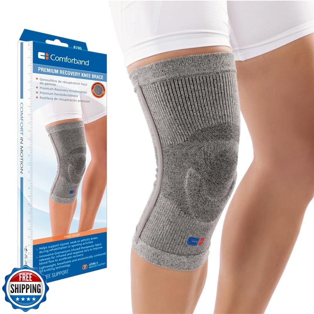 Comforband Premium Knee Support with Germanium & Bamboo Charcoal for Pain Relief