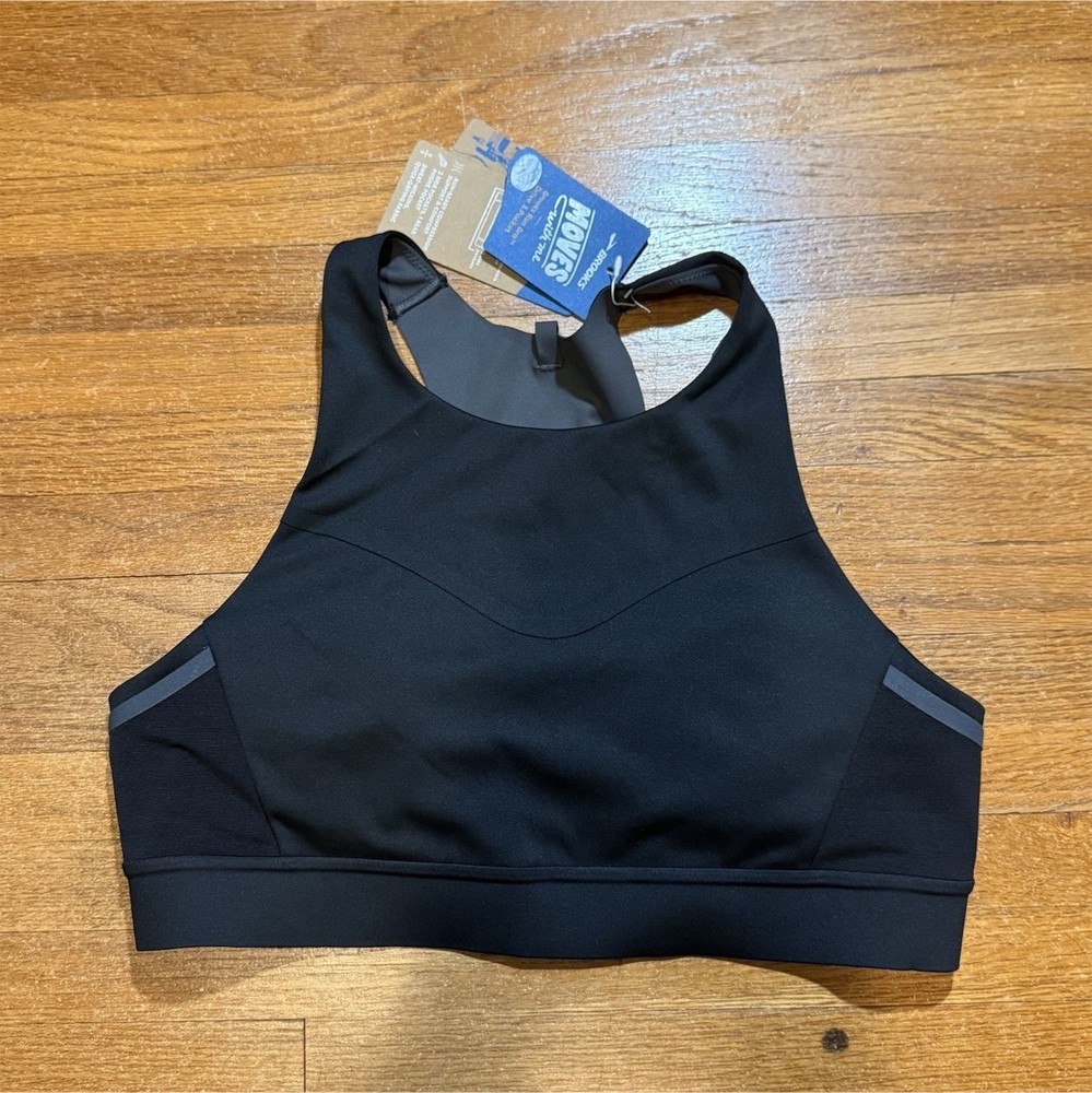 Brooks Drive 3-Pocket Run Bra Black 36AB High Support Wireless Racerback