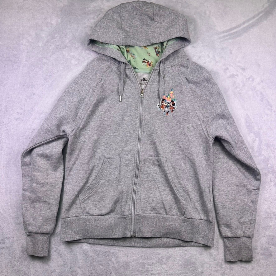 Disney Parks Mickey Minnie Play in the Park Zip Hoodie Gray Size M