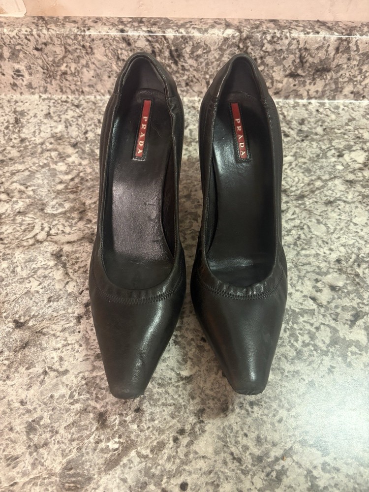 Prada Black Leather Shoes Size 36