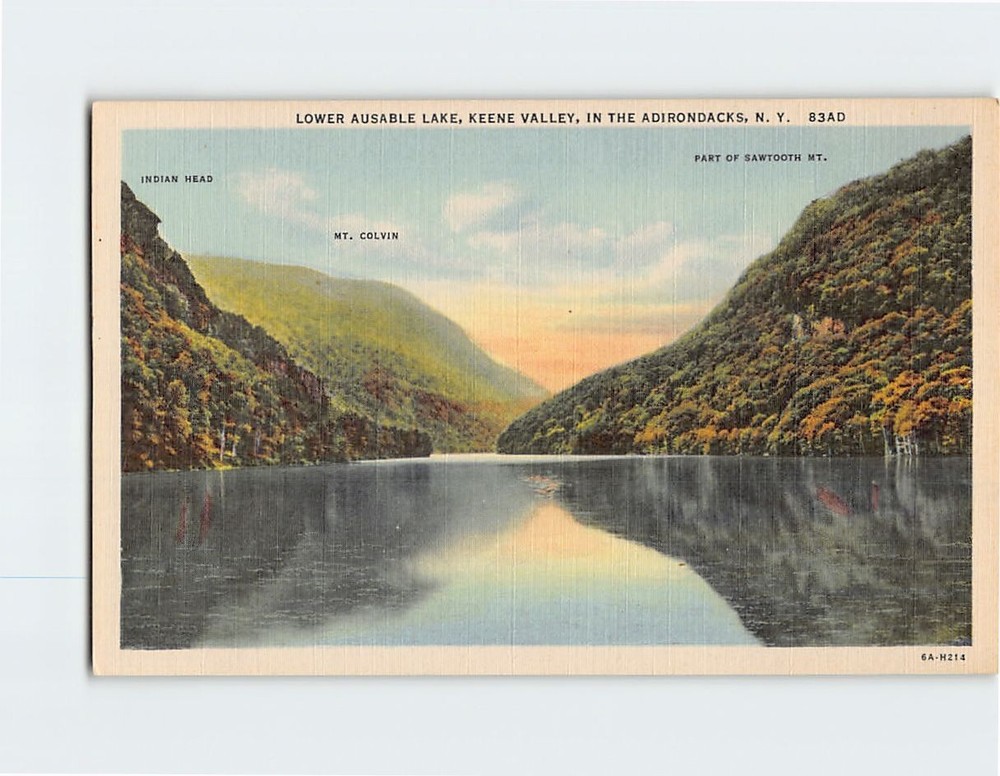 Postcard Lower Ausable Lake Keene Valley In The Adirondacks Keene USA