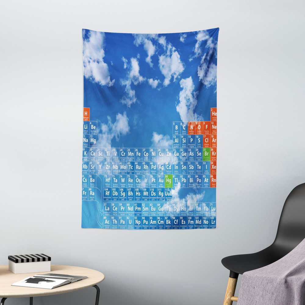 Science Tapestry Clouds and Chemistry Print Wall Hanging Decor