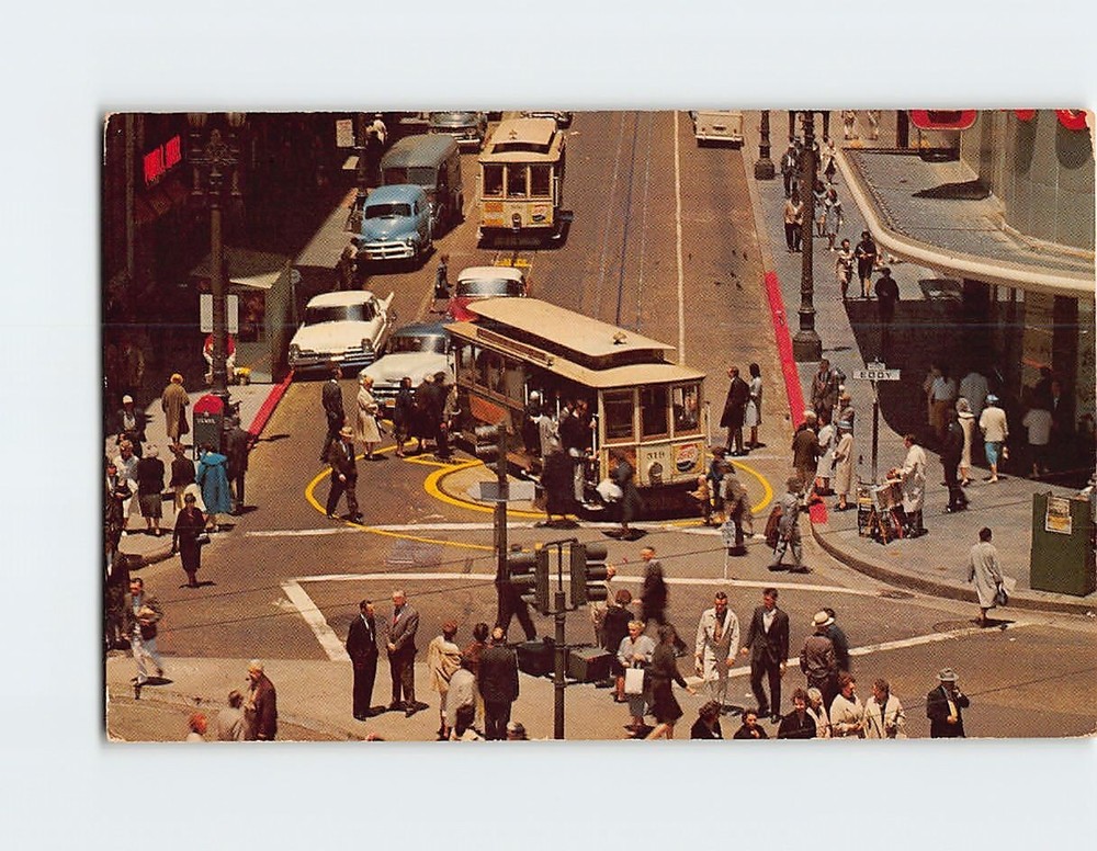 Postcard Powell and Market Street San Francisco California USA