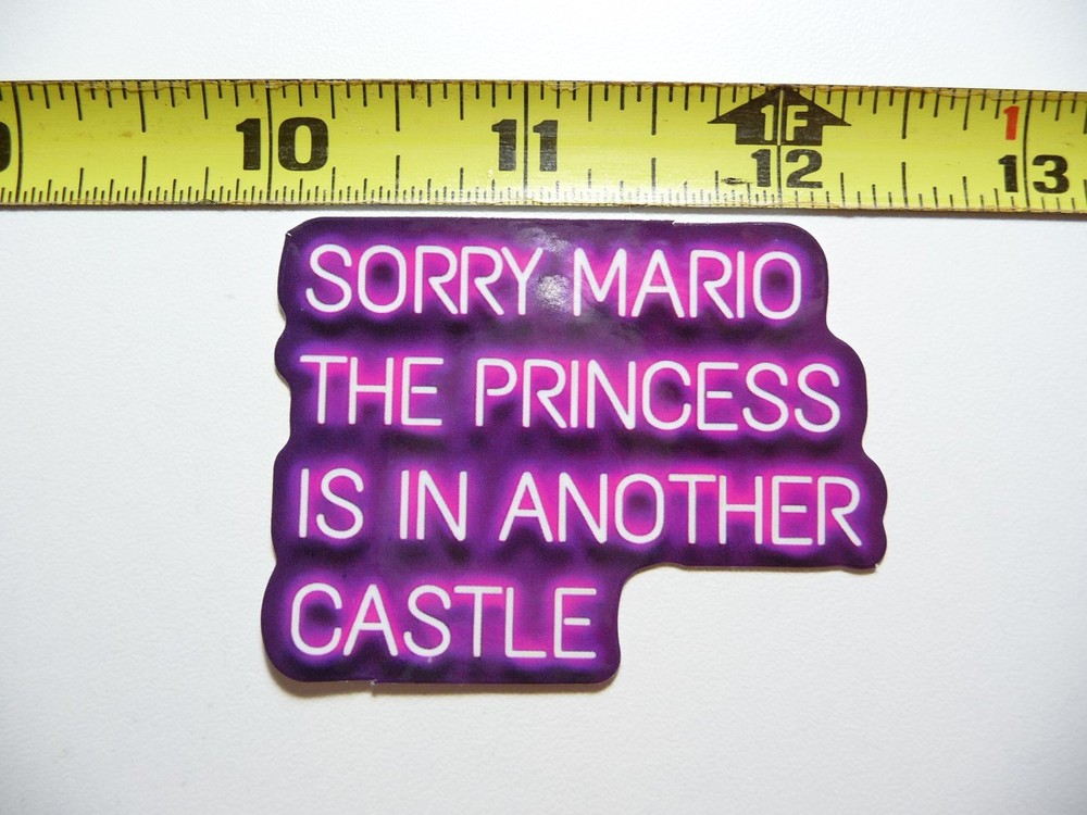 THE PRINCESS IS IN ANOTHER CASTLE STICKER DECAL NEON STYLE MOTIVATIONAL POSITIVE
