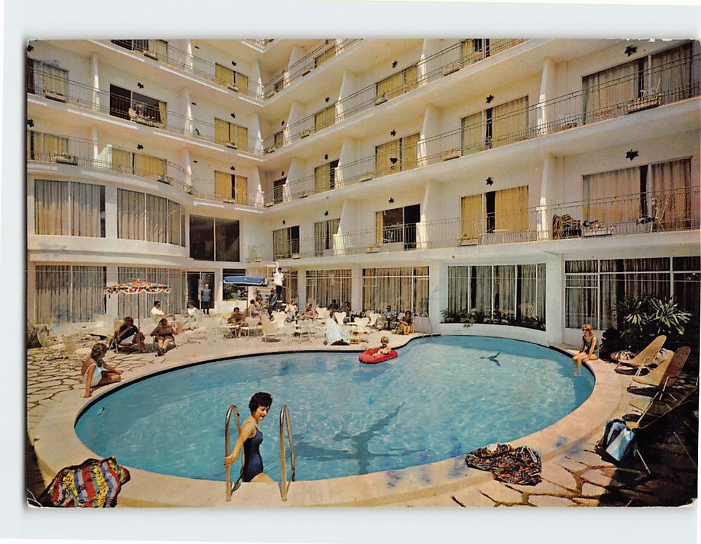 Postcard Swimming Pool At Piscina Del Hotel Saratoga Palma De Mallorca Spain