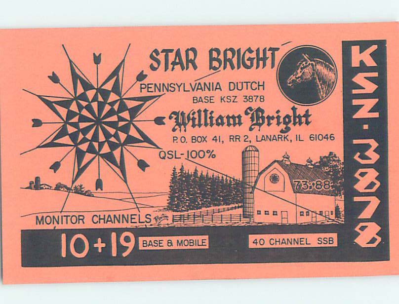 Pre-1980 RADIO CARD - CB HAM OR QSL Lanark - Near Freeport Illinois IL AH2791