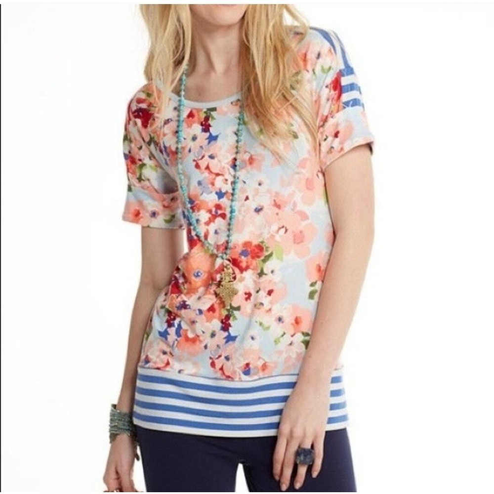 Matilda Jane M Bewitching Tidbit Floral Striped Modal Tunic