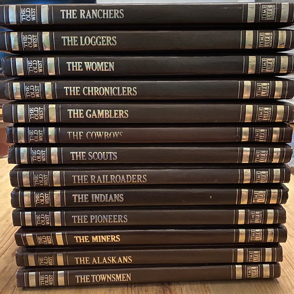 Vintage Time-Life The Old West Series 13-Book Partial Leather Set  