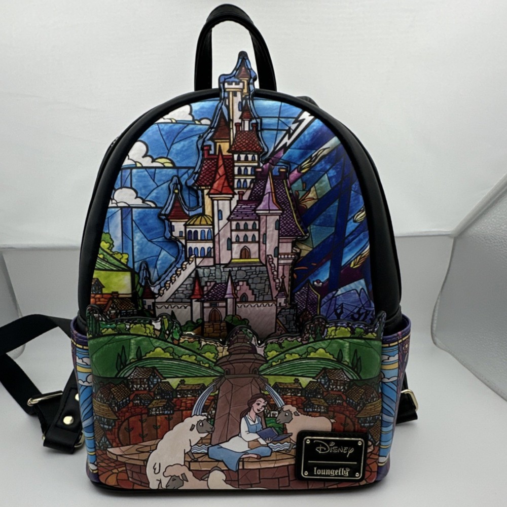 Loungefly Disney Beauty and the Beast Stained Glass Mini Backpack Multicolor