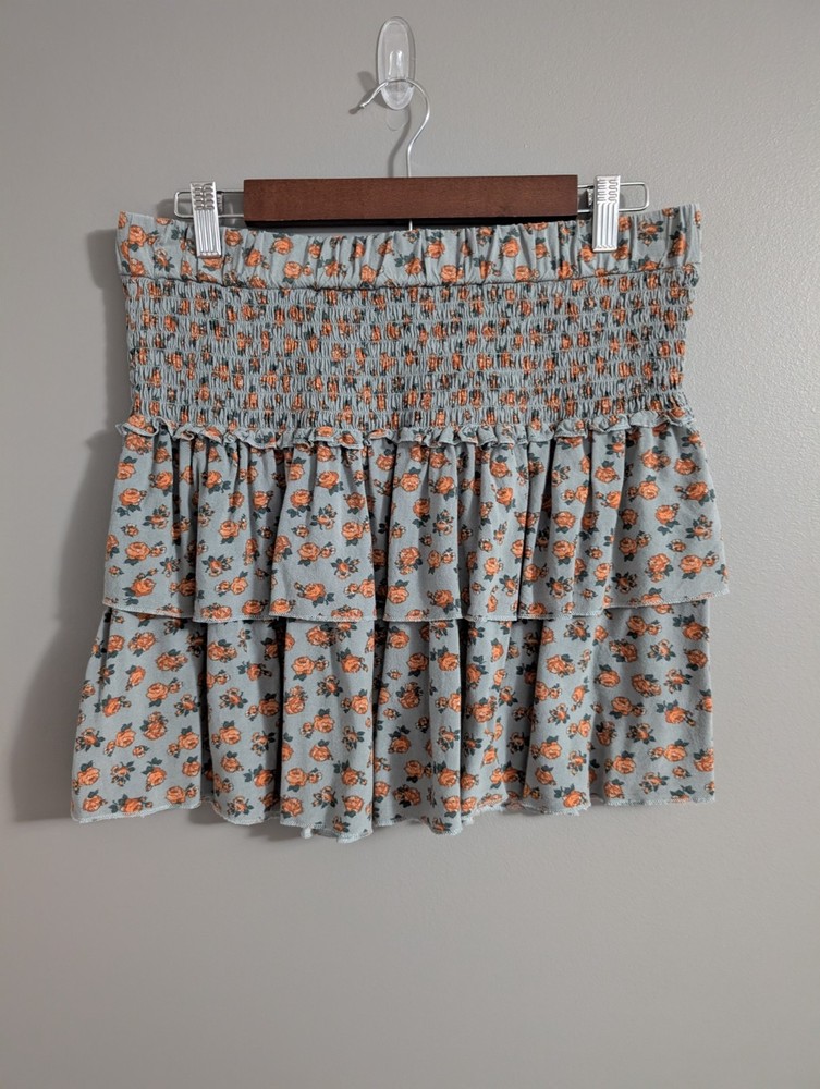 Altar'd State Mini Skirt Womens XL Feminine Flowers Ruffle Fairy Cottagecore