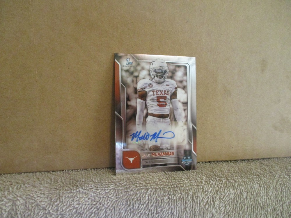 2025 Bowman Chrome U Malik Muhammad #Bca-Mmu 1St Autograph Auto Chicago Bears!