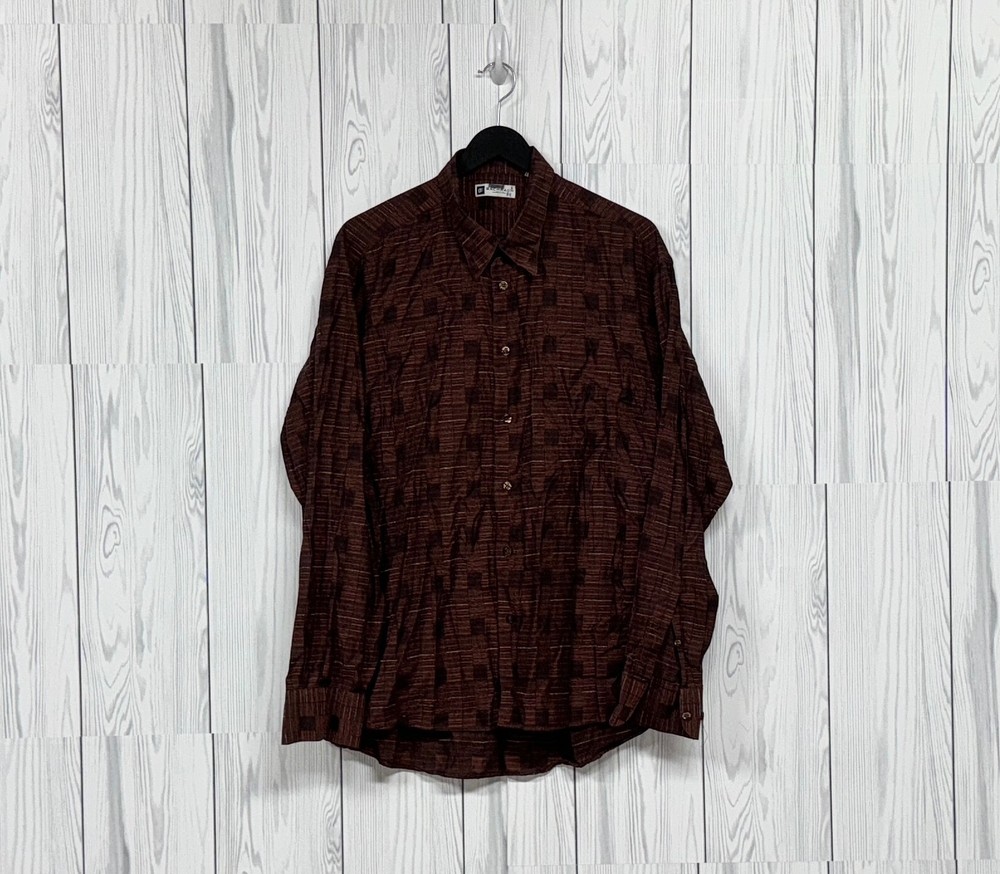 Bachrach shirt mens size extra large button down long sleeve patterned