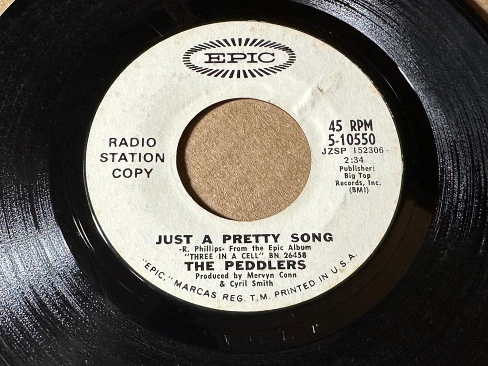 THE PEDDLERS Epic 5-10550 PROMO JUST A PRETTY SONG / BIRTH VG-/VG/VG+  LISTEN