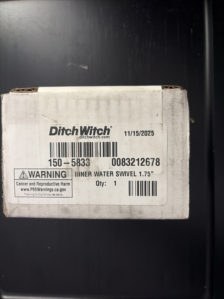 150-5833 Ditch Witch AT32 INNER WATER SWIVEL NEW/UNOPENED