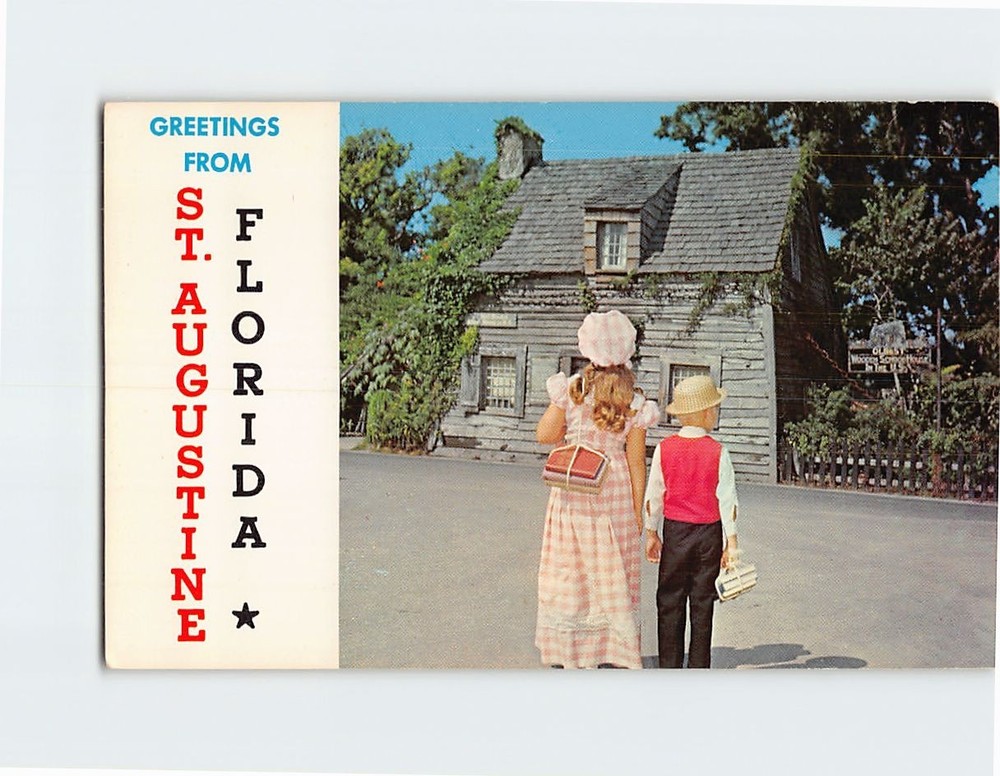 Postcard Oldest Wooden School House St. Augustine Florida USA
