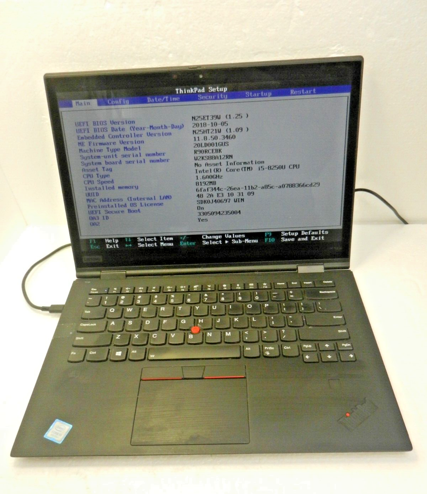 Lenovo ThinkPad X1 Yoga i5-8250U 8GB Cracked LCD No SSD or Battery  