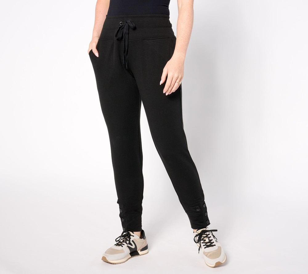 Cuddl Duds Women's Petite Sleepwear 2XP Comfortwear Button Hem Black A647093