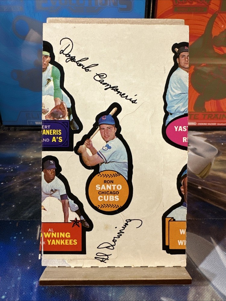 1968 TOPPS ACTION ALL-STAR STICKERS  R.SANTO\B.CAMPANERIS\A.DOWNING  MISCUT