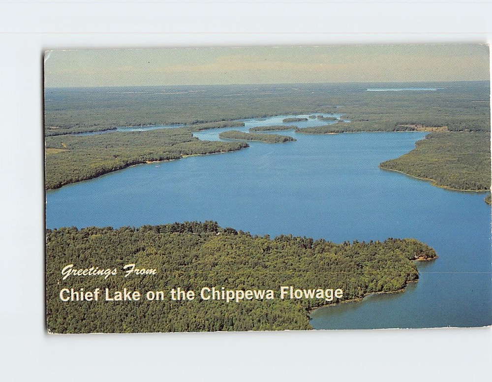 Postcard Greetings from Chief Lake on the Chippewa Flowage Wisconsin USA