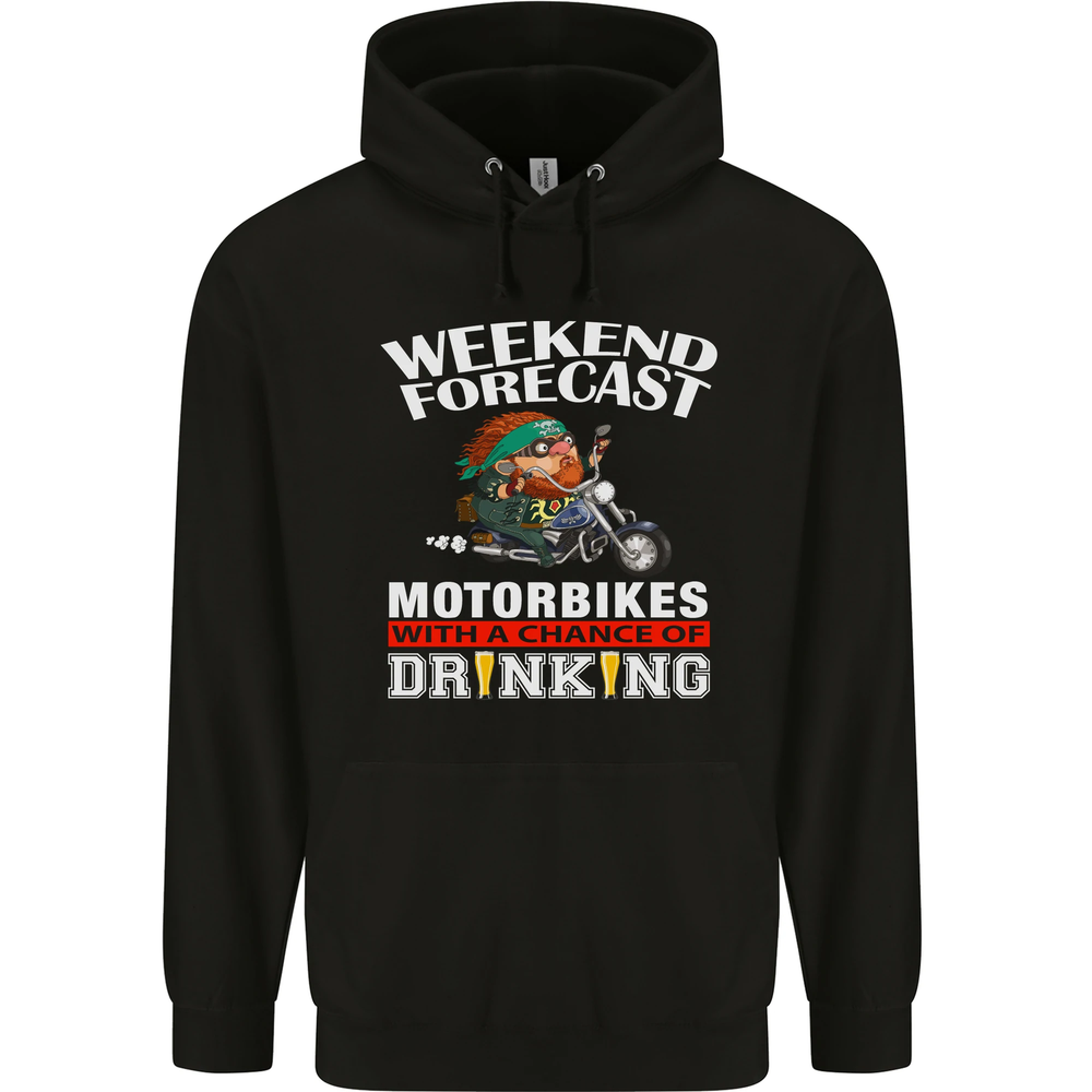 Weekend Forecast Motorbikes Mens 80% Cotton Hoodie