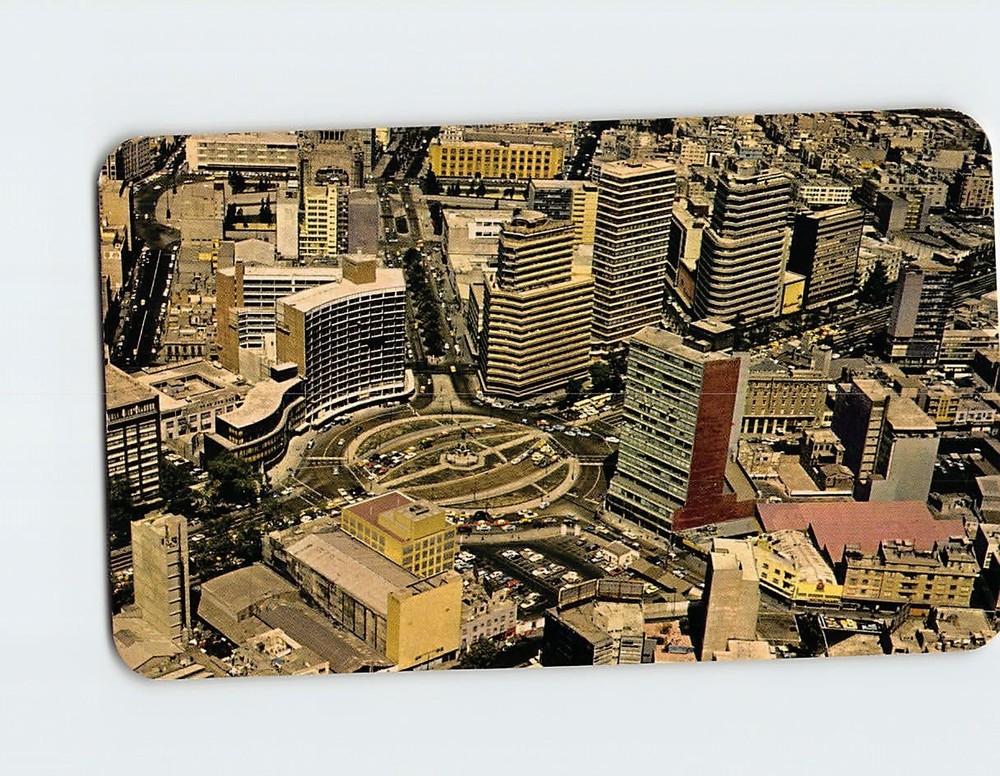 Postcard Aerial View Columbus Circle Mexico