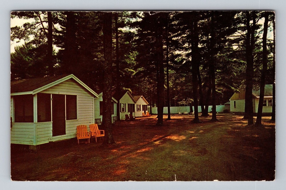 Old Orchard Beach ME-Maine Pine Grove Cabins Ocean Park Road Vintage Postcard PC