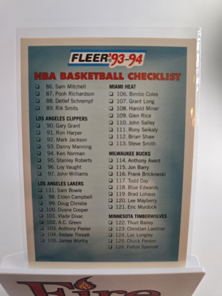 1993-94 Fleer - Basketball Checklist #239