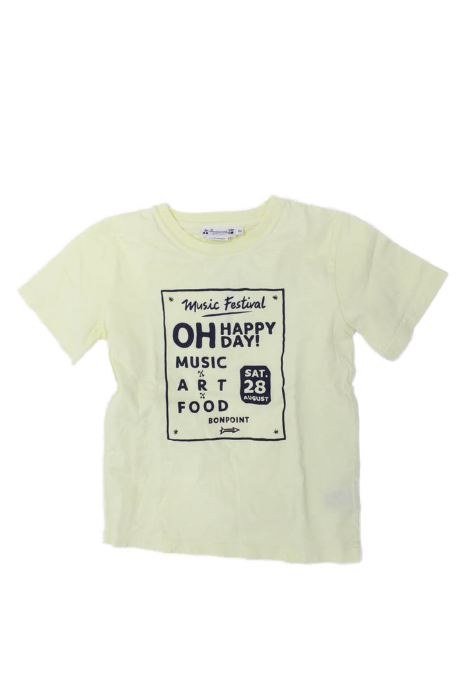 Bonpoint Boys Cotton Graphic Print Crew Neck Short Sleeve T-Shirt Yellow Size 8AFree Shipping in US $100+ Orders | $6.95 Orders Below