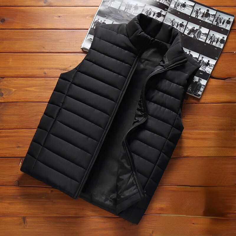 Mens Vest Quilted Bubble Cotton Waistcoat Tank Top Sleeveless Warm Padded Jacket